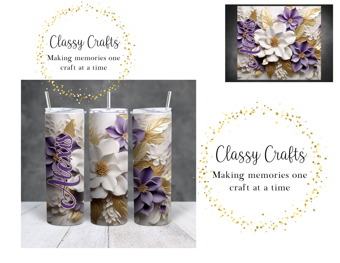 Purple & Gold Accents 20oz Tumbler
