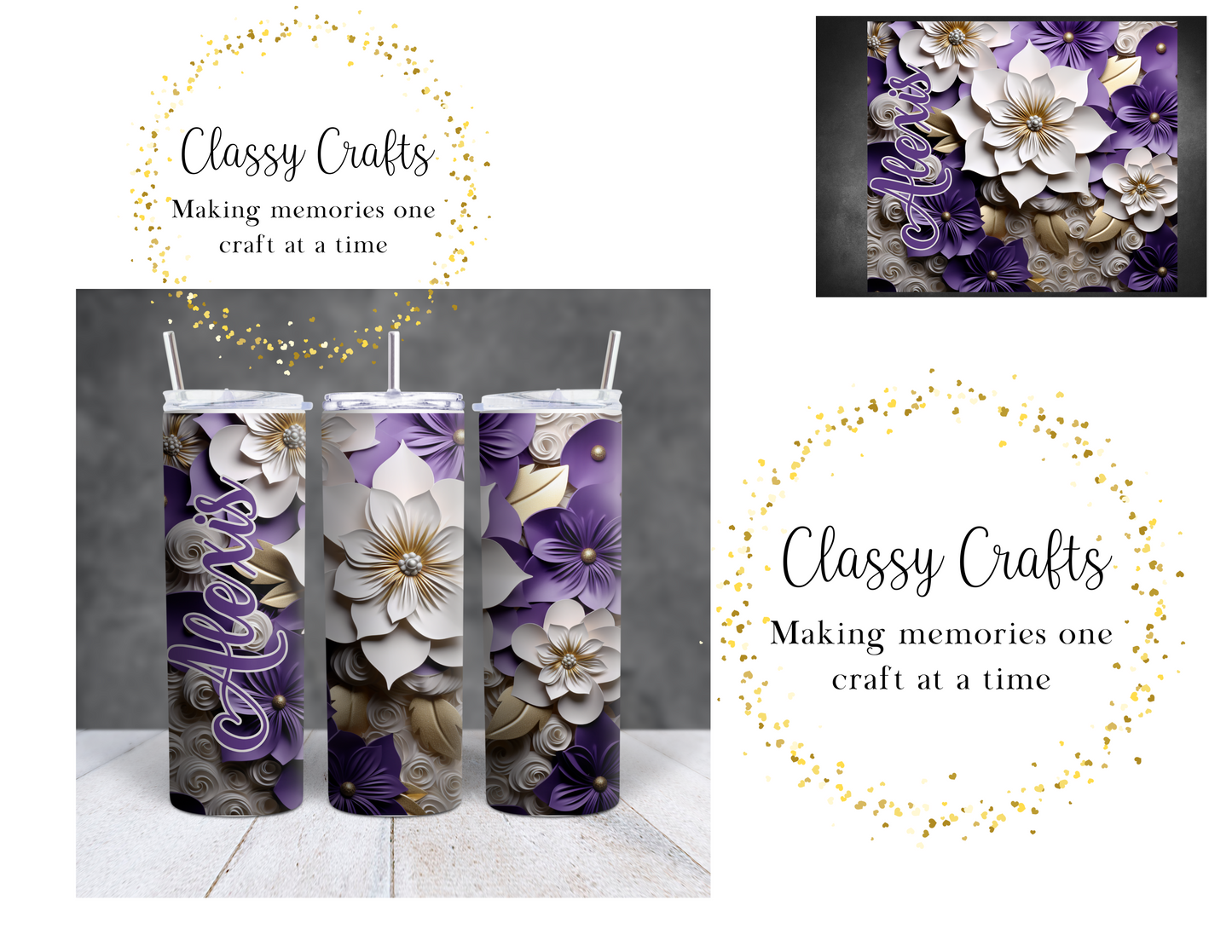 Purple & Gold Accents 20oz Tumbler
