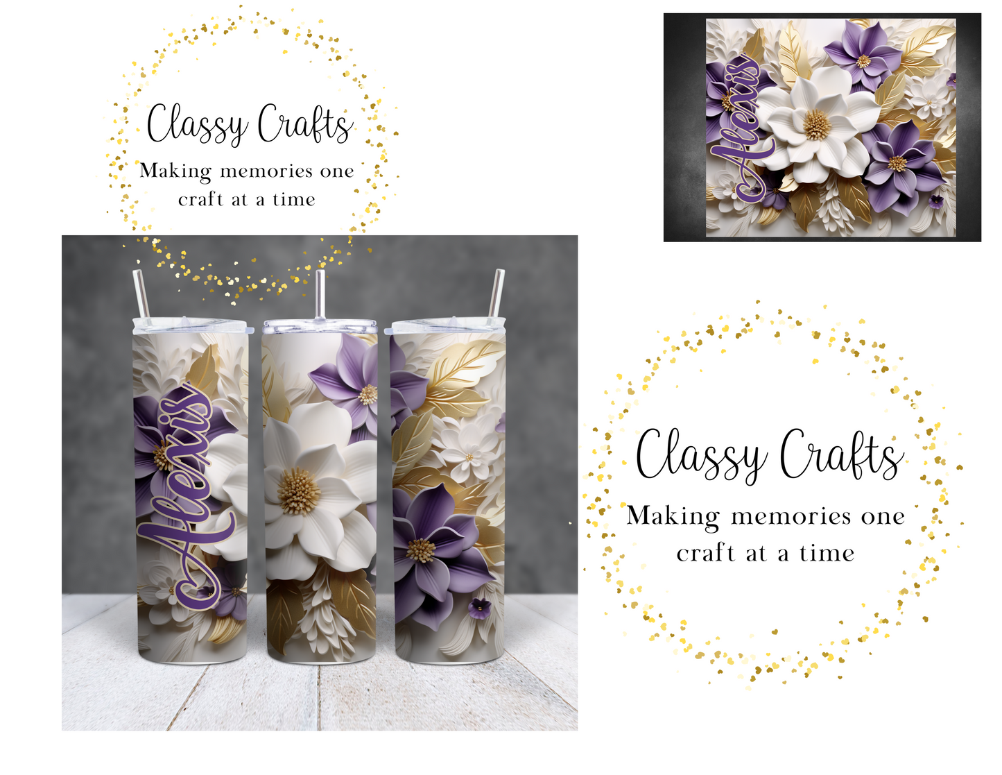 Purple & Gold Accents 20oz Tumbler