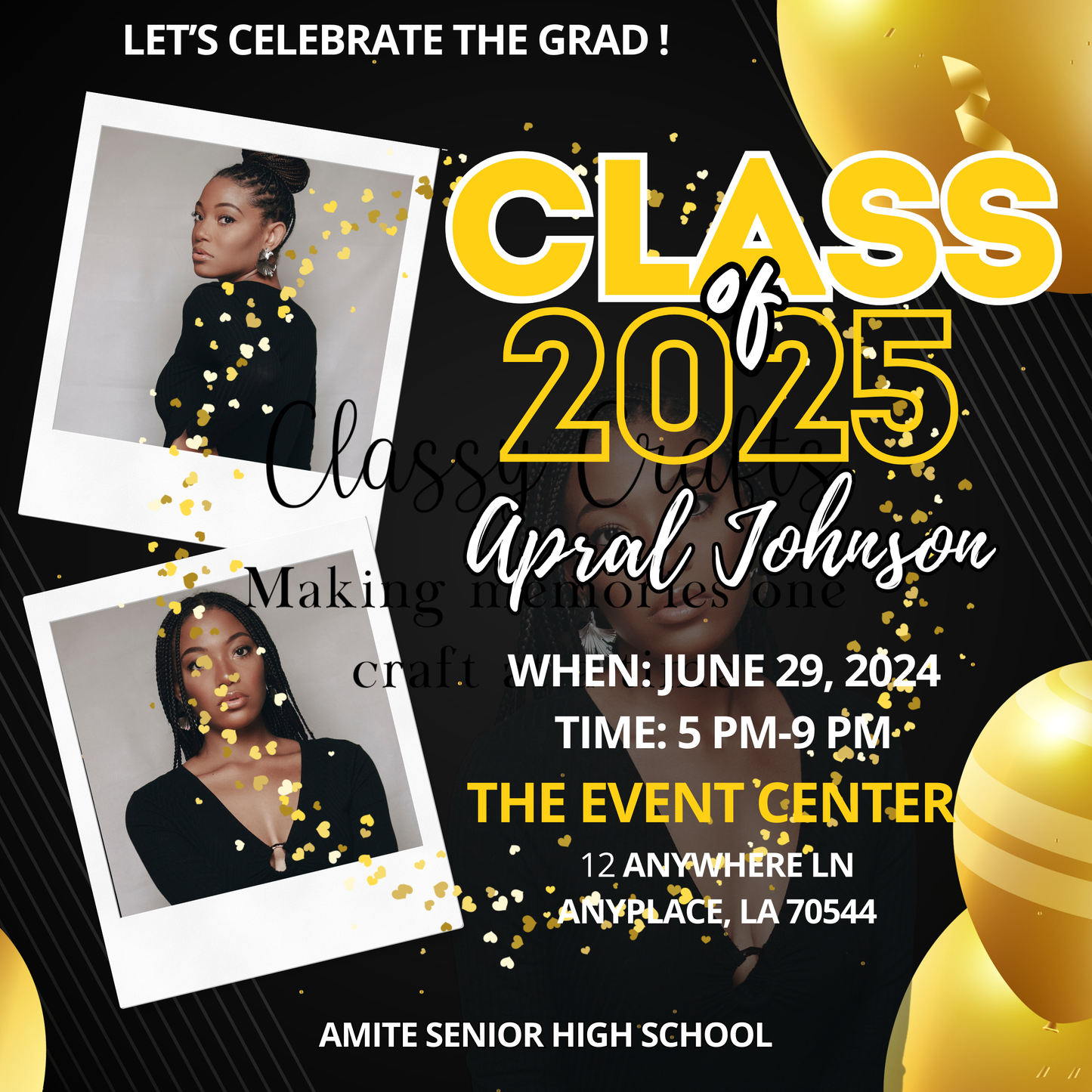 Grad Polaroid Photo Design Digital Download