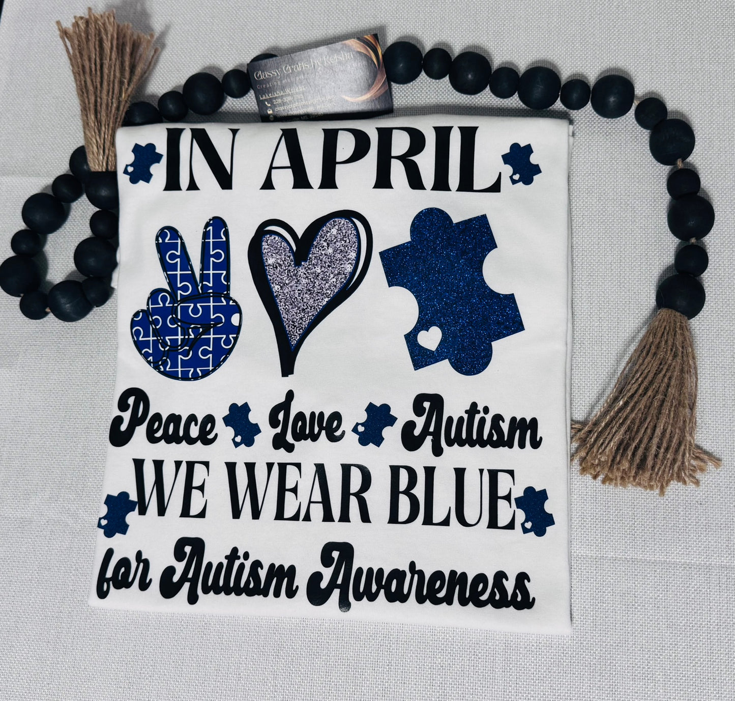 In April We Wear Blue Autism Awareness Graphic Shirt