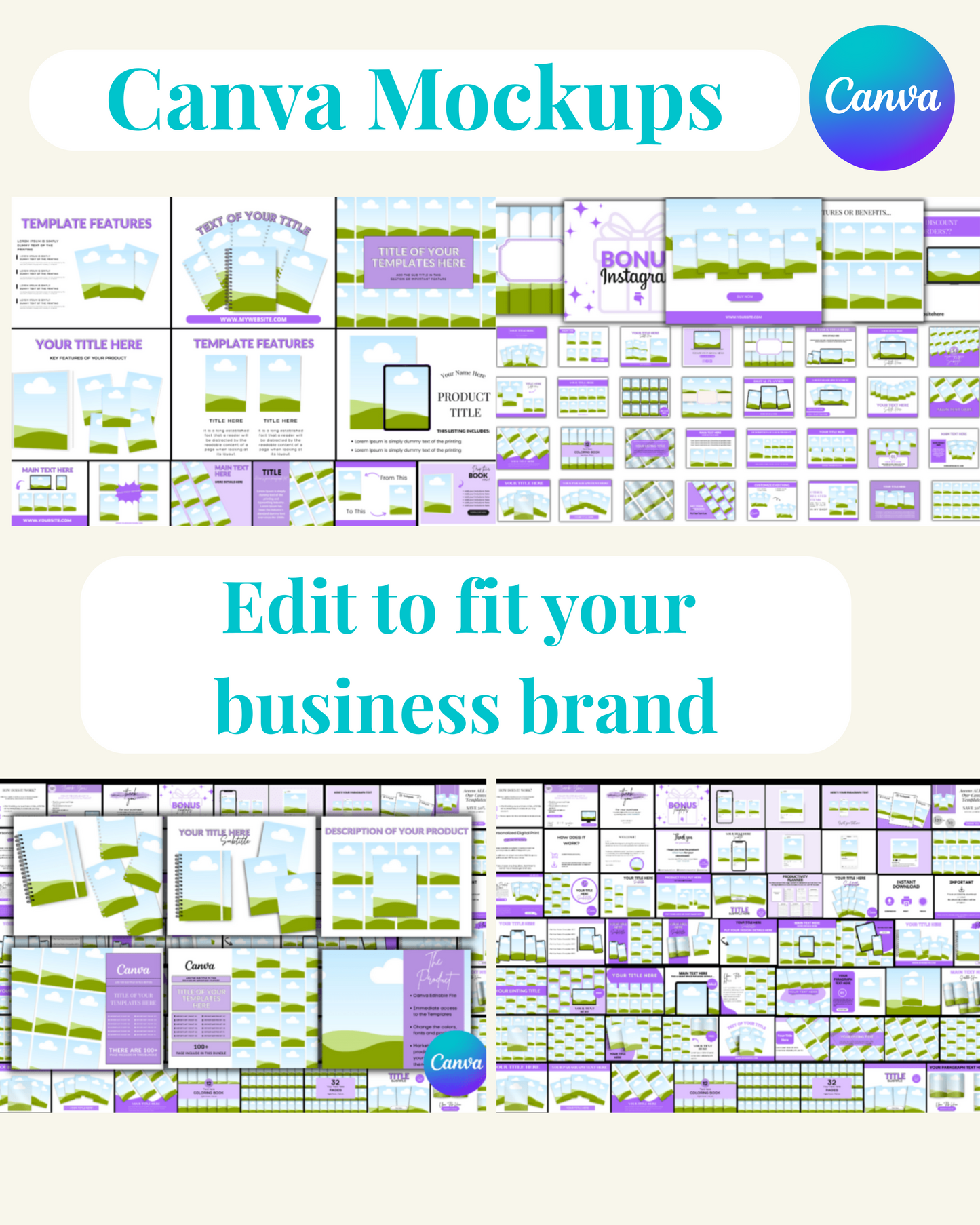 135 Canva Mockup Template | Instant Download