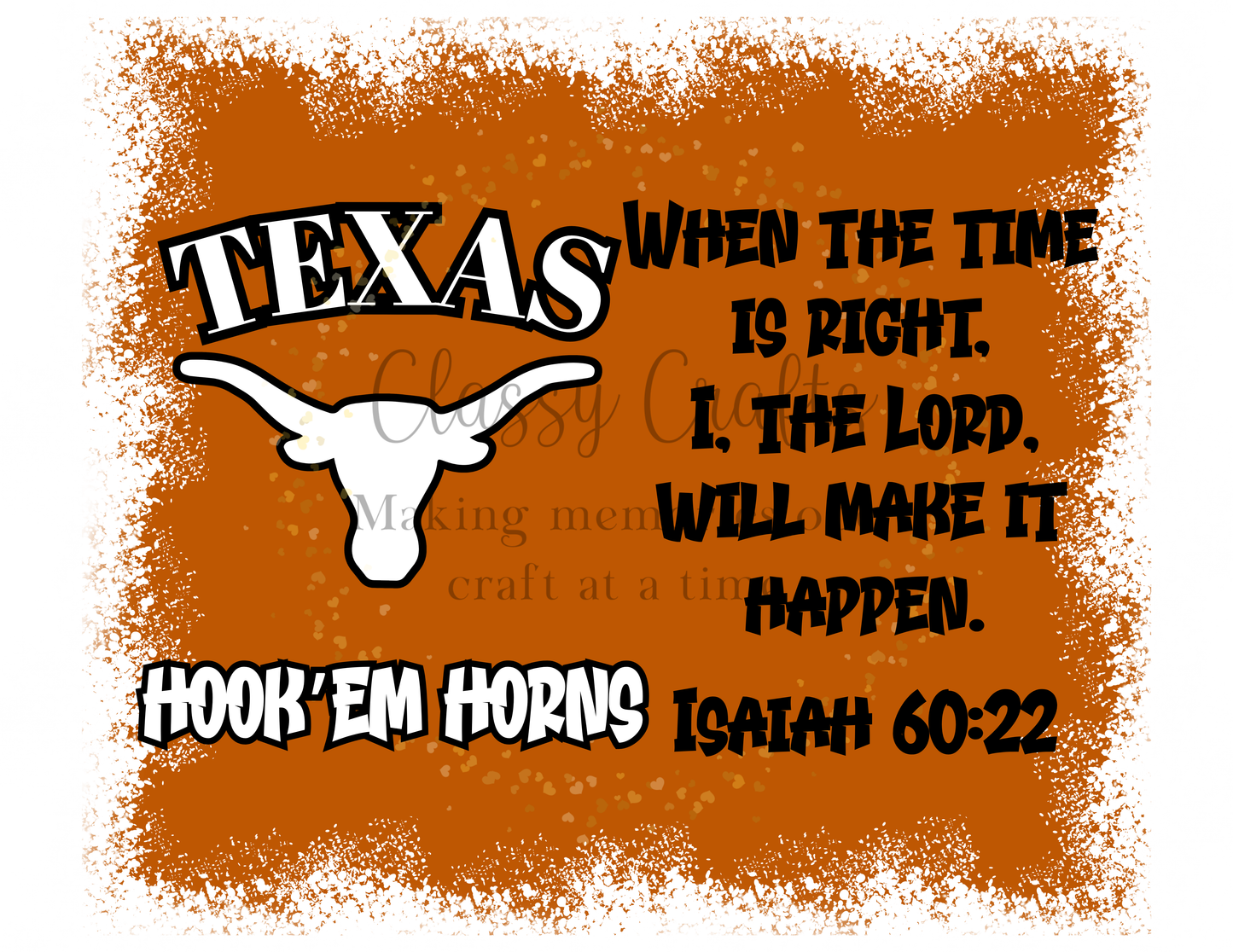 Texas Longhorn Bible Verse 20oz Tumbler