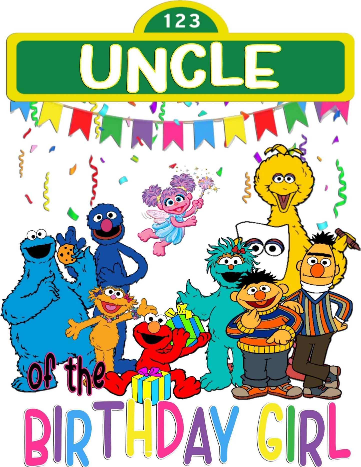 Uncle of the birthday girl design transfer