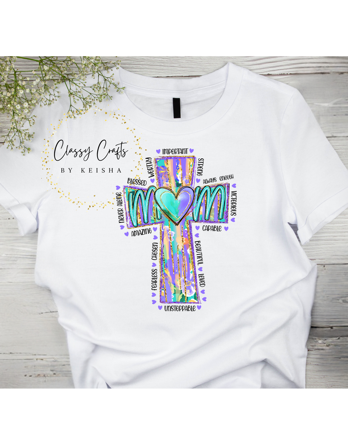 Mother's Day Cross Graphic Shirt and Tumbler Set