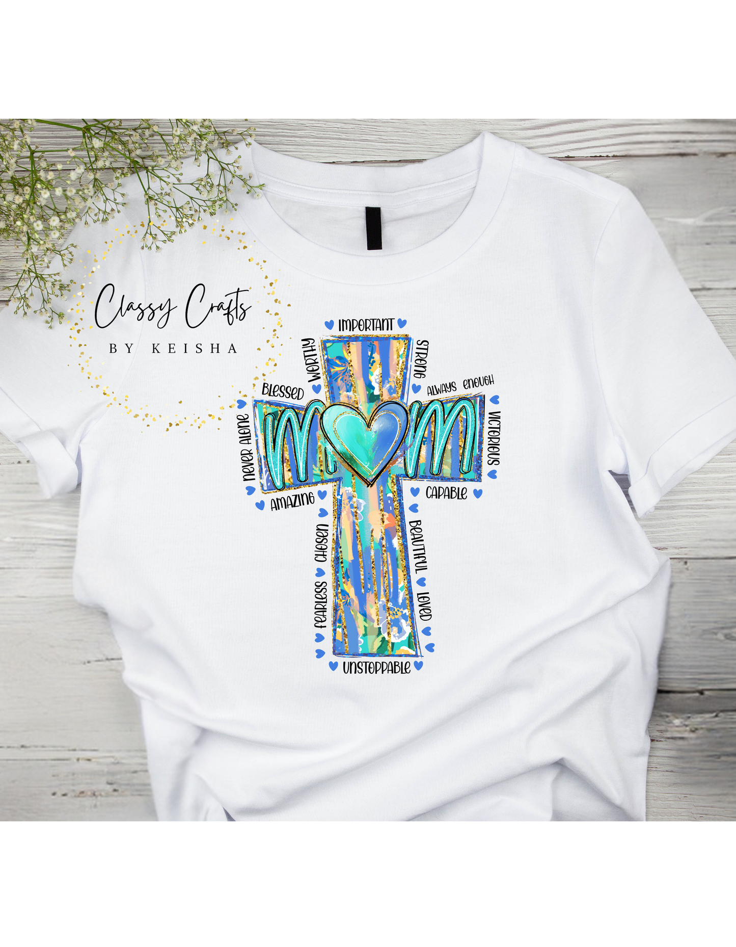 Mother's Day Cross Graphic Shirt and Tumbler Set