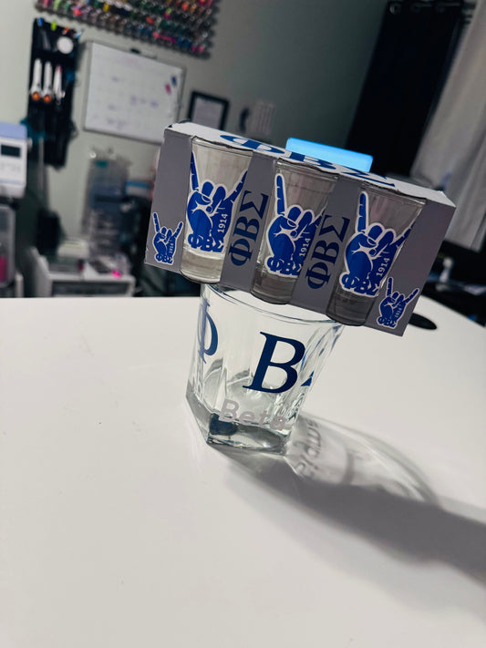 Phi Beta Sigma Whiskey Glass and/or Shot Glasses Set