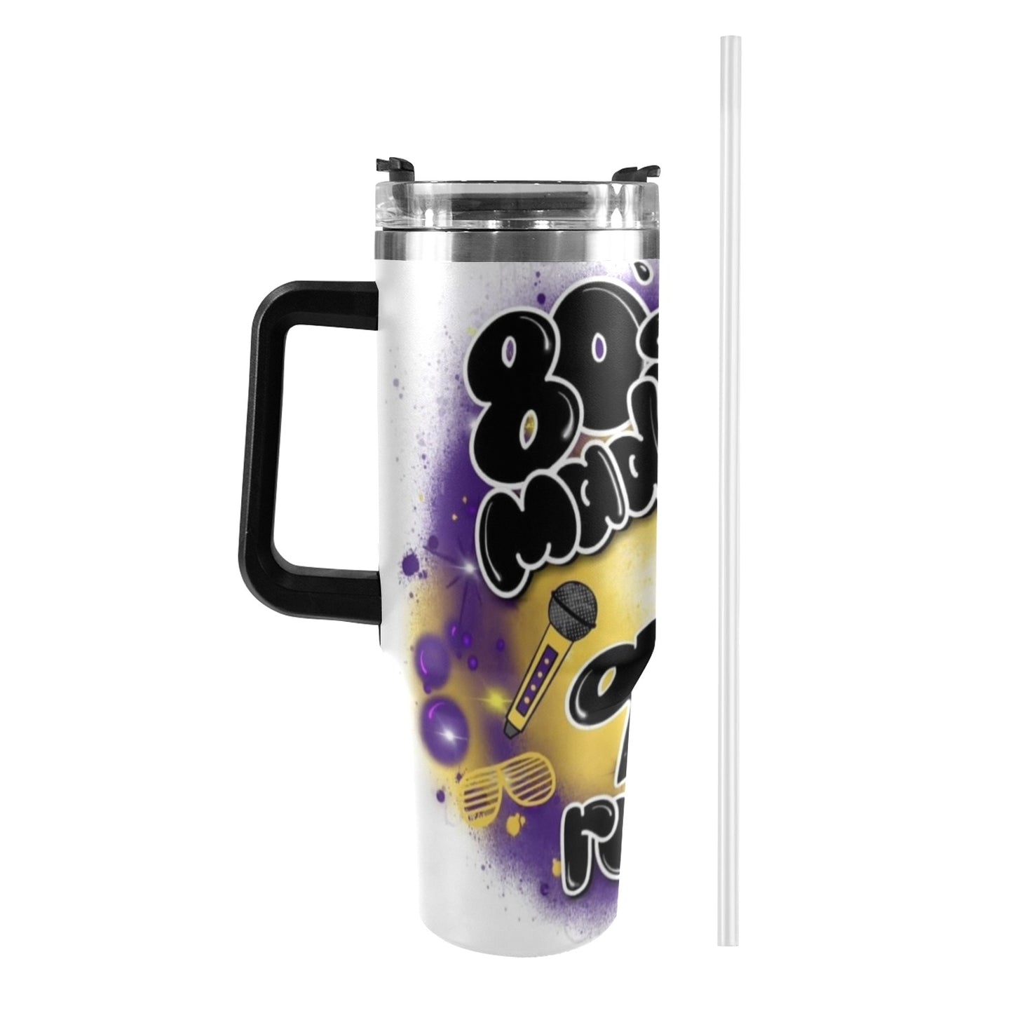 80's Made Me 90's Raised Me 40oz Tumbler with Black Handle