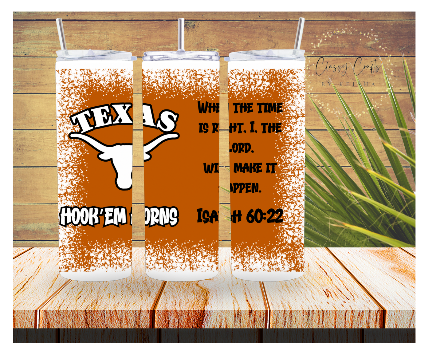 Texas Longhorn Bible Verse 20oz Tumbler