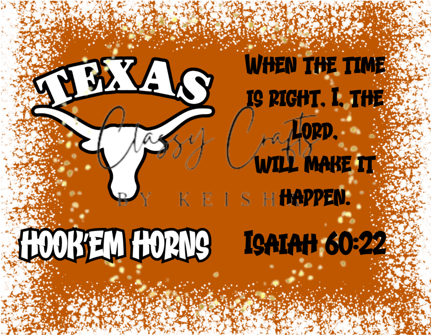 Texas Longhorn Bible Verse 20oz Tumbler