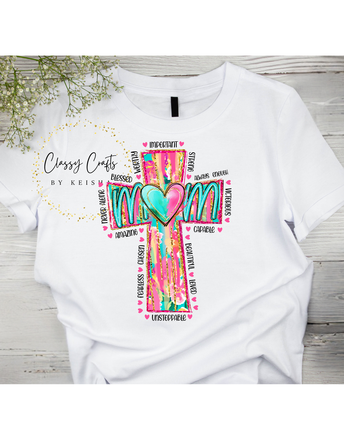 Mother's Day Cross Graphic Shirt and Tumbler Set