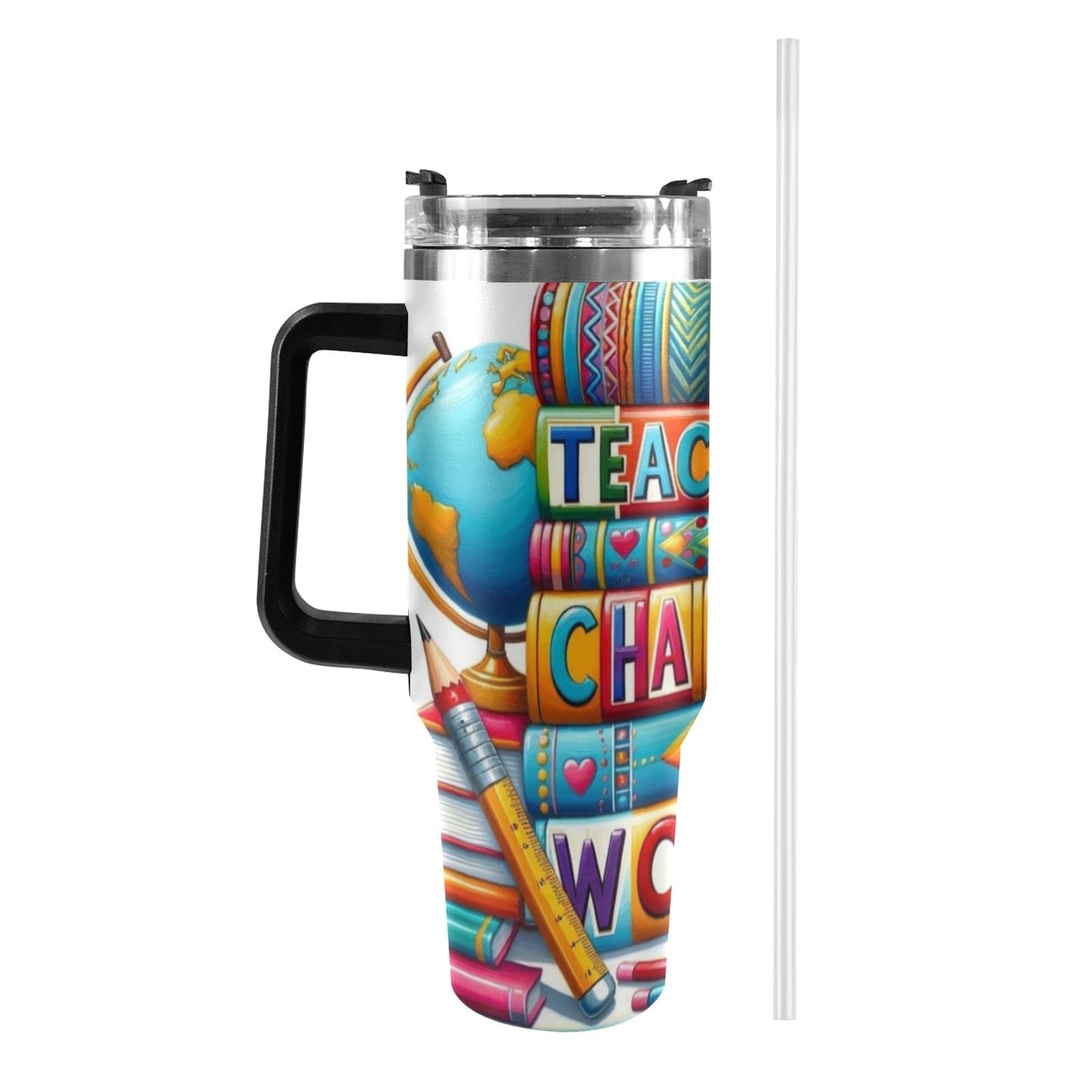 Teachers Change the World 40oz Tumbler with Black Handle