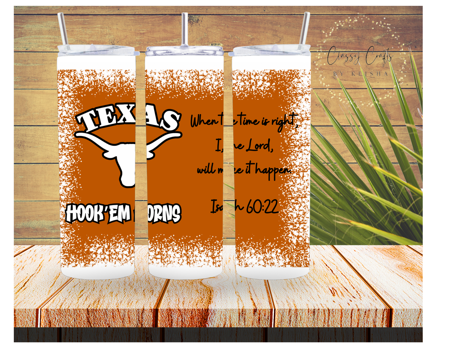 Texas Longhorn Bible Verse 20oz Tumbler