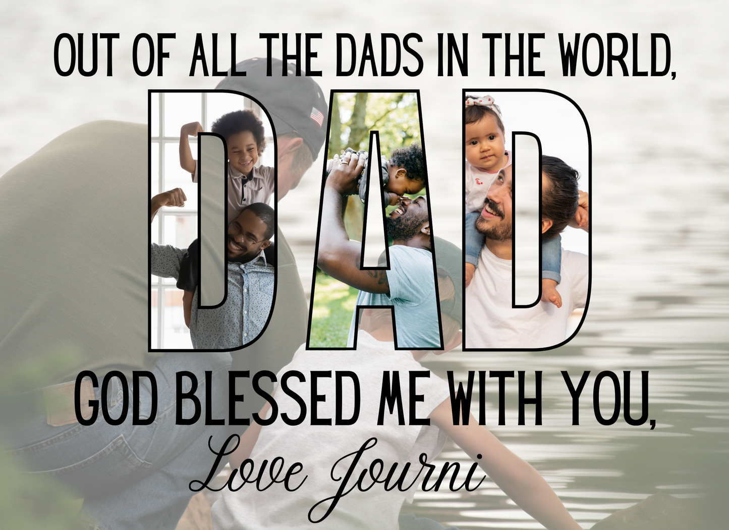 DAD Photo Frame Stone Plaque