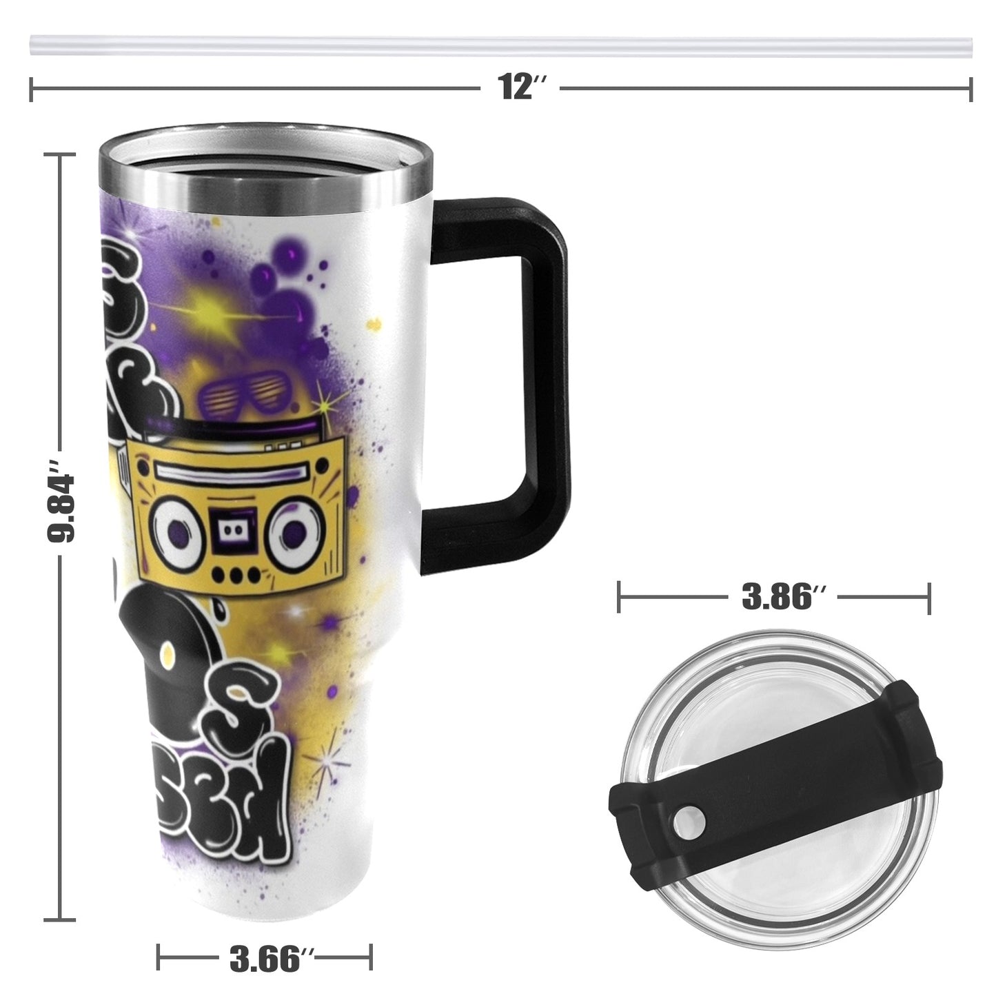 80's Made Me 90's Raised Me 40oz Tumbler with Black Handle